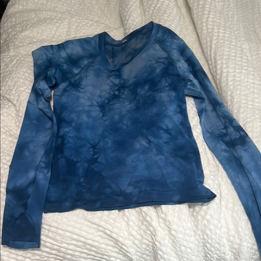 Lulu Blue Tie-Dye Long Sleeve Top